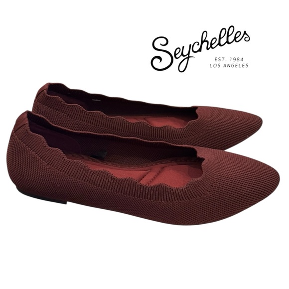 Seychelles Women's Berry Knit Slip-on Pointed Toe Scalloped Edge Flats 7 - Picture 1 of 6
